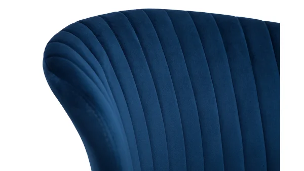 Chaises Design En Tissu Velours Bleu Et Métal Noir (lot De 2) KAYEL Achat 7