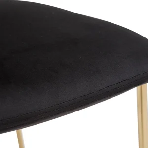 belle Chaises Design En Tissu Velours Noir Et Métal Doré (lot De 2) LEPIDUS 21