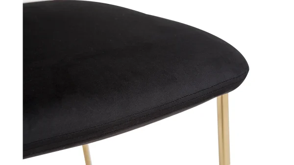 belle Chaises Design En Tissu Velours Noir Et Métal Doré (lot De 2) LEPIDUS 7