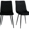 a Prix Discount Chaises Design En Tissu Velours Noir Et Métal Noir (lot De 2) PUMPKIN 31