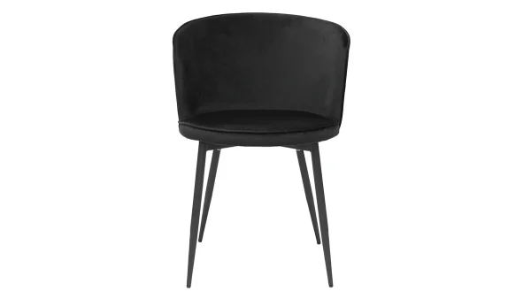 Chaises Design En Tissu Velours Noir Et Métal Noir (lot De 2) SERIF magasin solde 3