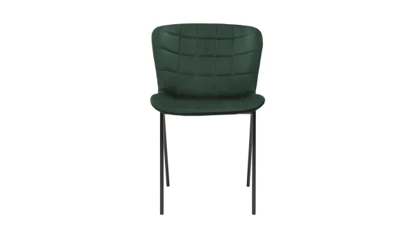 mode pas chere Chaises Design En Tissu Velours Vert Foncé Et Métal Noir (lot De 2) SAIGA 3