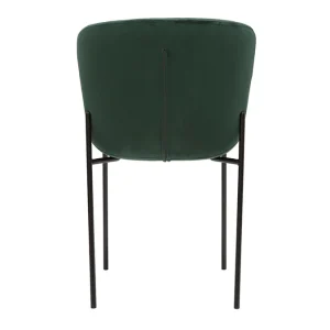 mode pas chere Chaises Design En Tissu Velours Vert Foncé Et Métal Noir (lot De 2) SAIGA 16