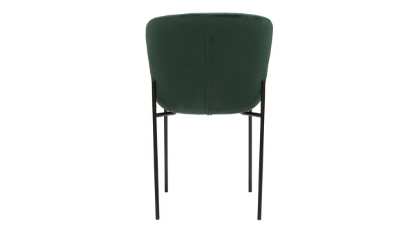 mode pas chere Chaises Design En Tissu Velours Vert Foncé Et Métal Noir (lot De 2) SAIGA 6