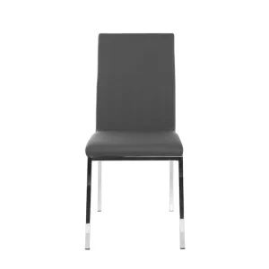 soldes de Noël Chaises Design Gris Et Métal Acier Chromé (lot De 2) SIMEA 11