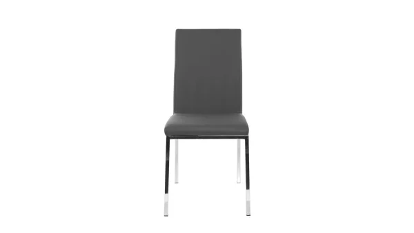 soldes de Noël Chaises Design Gris Et Métal Acier Chromé (lot De 2) SIMEA 3