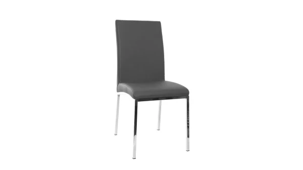 soldes de Noël Chaises Design Gris Et Métal Acier Chromé (lot De 2) SIMEA 4