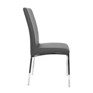 soldes de Noël Chaises Design Gris Et Métal Acier Chromé (lot De 2) SIMEA 15