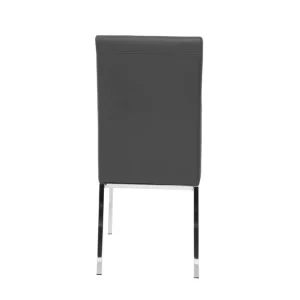 soldes de Noël Chaises Design Gris Et Métal Acier Chromé (lot De 2) SIMEA 17