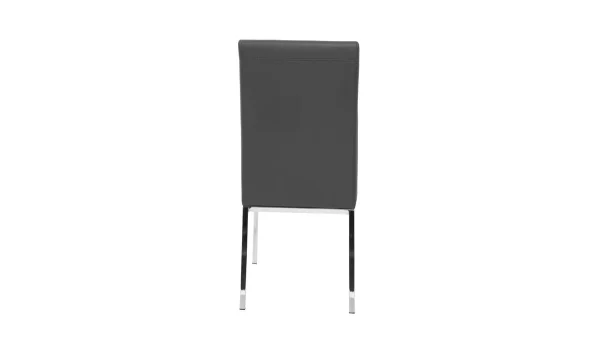 soldes de Noël Chaises Design Gris Et Métal Acier Chromé (lot De 2) SIMEA 6