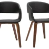 Chaises Design Noir Et Bois Foncé Noyer (lot De 2) SLAM qualité d’originales 26