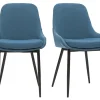 Livraison Standard/Rapide Chaises En Tissu Bleu Canard Et Métal Noir (lot De 2) HOLO 40