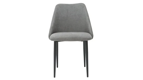 marque pas cher Chaises En Tissu Effet Velours Gris Et Métal Noir (lot De 2) ELLO 3