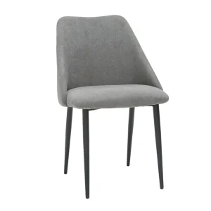 marque pas cher Chaises En Tissu Effet Velours Gris Et Métal Noir (lot De 2) ELLO 14