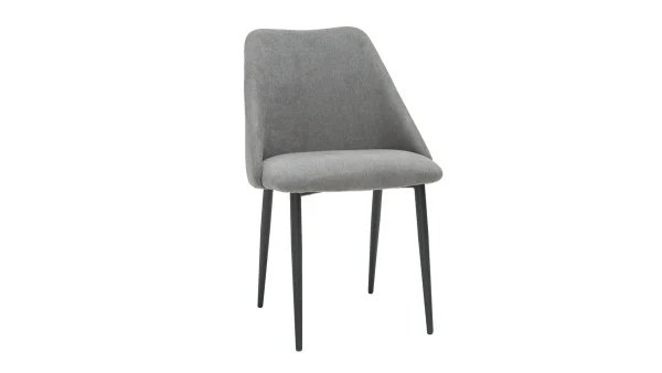 marque pas cher Chaises En Tissu Effet Velours Gris Et Métal Noir (lot De 2) ELLO 4