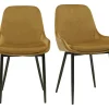 marques pas cher Chaises En Tissu Velours Bronze Et Métal Noir (lot De 2) HOLO 38