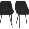 Chaises En Tissu Velours Noir Et Métal Noir (lot De 2) HOLO magasin paris 25