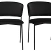 Chaises Noires En Tissu Velours Et Métal (lot De 2) FELIZ grande surprise 35