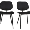 Chaises Noires En Tissu Velours Et Métal (lot De 2) TOBIAS meilleur service 28