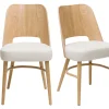 Chaises Scandinaves Bois Chêne Et Tissu Effet Laine Bouclée écru (lot De 2) EDITO acheter en ligne 26