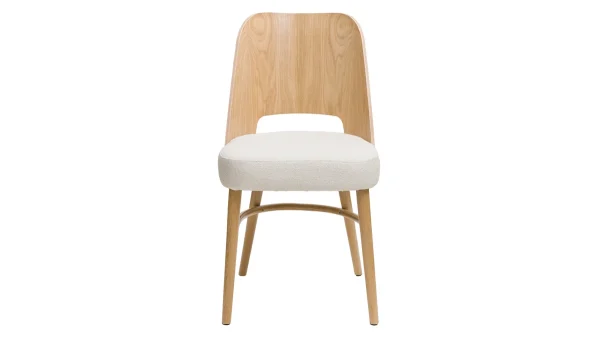 Chaises Scandinaves Bois Chêne Et Tissu Effet Laine Bouclée écru (lot De 2) EDITO acheter en ligne 3