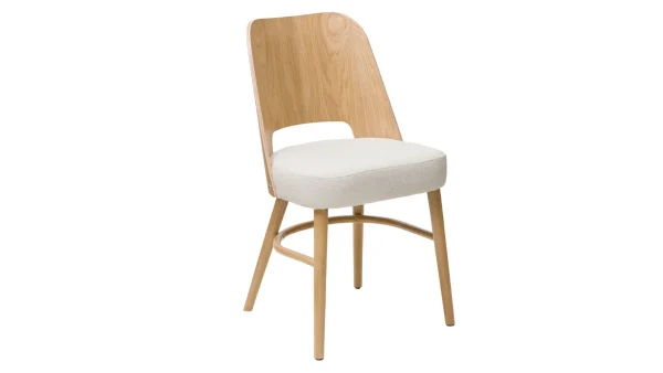 Chaises Scandinaves Bois Chêne Et Tissu Effet Laine Bouclée écru (lot De 2) EDITO acheter en ligne 4