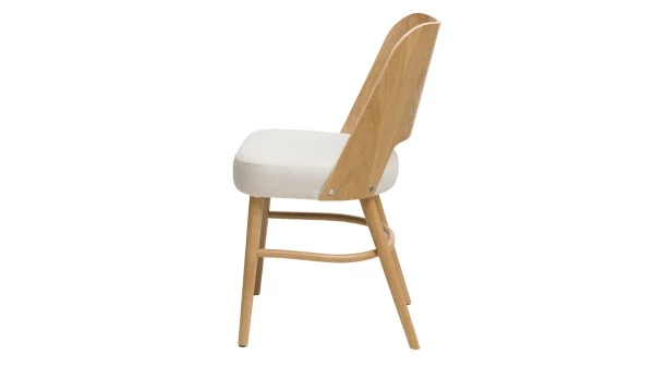 Chaises Scandinaves Bois Chêne Et Tissu Effet Laine Bouclée écru (lot De 2) EDITO acheter en ligne 5