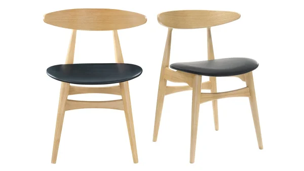 Chaises Scandinaves Bois Clair Et Noir (lot De 2) WALFORD Satisfait ou Remboursé 1