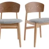 pas cher en ligne Chaises Scandinaves En Bois Clair Et Tissu Gris Clair (lot De 2) ELION 32