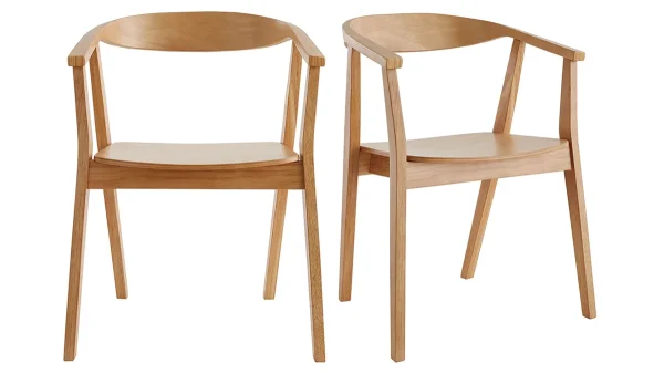 mode pas cher Chaises Scandinaves En Bois Clair Massif (lot De 2) BAHIA 1