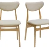 REMISE allant jusqu. Chaises Scandinaves En Tissu Effet Laine Bouclée Beige Et Bois Clair Chêne Massif (lot De 2) MAYA 25