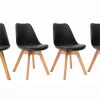 nouveau produit Chaises Scandinaves Noir Et Bois Clair (lot De 4) PAULINE 34