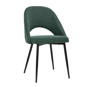 marque pas cher Chaises Vintage En Tissu Effet Velours Texturé Vert Et Métal Noir (lot De 2) COSETTE 15