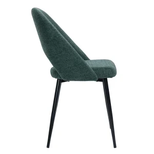 marque pas cher Chaises Vintage En Tissu Effet Velours Texturé Vert Et Métal Noir (lot De 2) COSETTE 17