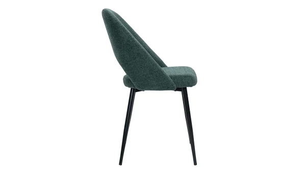 marque pas cher Chaises Vintage En Tissu Effet Velours Texturé Vert Et Métal Noir (lot De 2) COSETTE 5