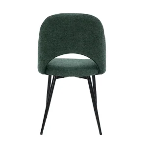 marque pas cher Chaises Vintage En Tissu Effet Velours Texturé Vert Et Métal Noir (lot De 2) COSETTE 19