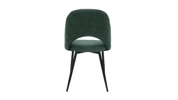 marque pas cher Chaises Vintage En Tissu Effet Velours Texturé Vert Et Métal Noir (lot De 2) COSETTE 6