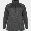 magasin en ligne france Under Armour Tech 1/2 Zip Twist – T-Shirt À Manches Longues – Black/Metallic Silver 14