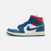 Air Jordan 1 Mid – Baskets Montantes – White/French Blue/Gym Red/Sail/Black soldes ligne 20