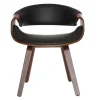 Achat Fauteuil Scandinave Noir Et Bois Foncé Noyer ARAMIS 23