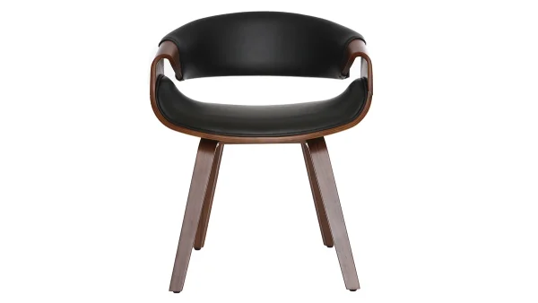 Achat Fauteuil Scandinave Noir Et Bois Foncé Noyer ARAMIS 1