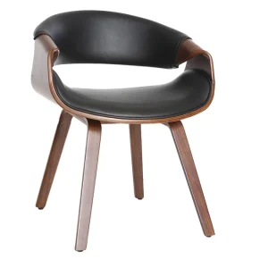 Achat Fauteuil Scandinave Noir Et Bois Foncé Noyer ARAMIS 14