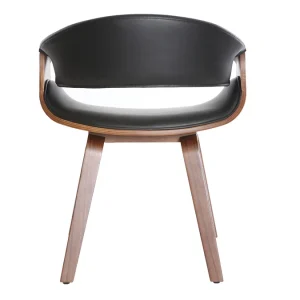 Achat Fauteuil Scandinave Noir Et Bois Foncé Noyer ARAMIS 16