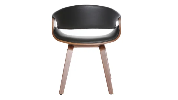 Achat Fauteuil Scandinave Noir Et Bois Foncé Noyer ARAMIS 4