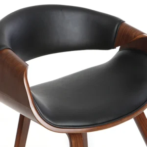 Achat Fauteuil Scandinave Noir Et Bois Foncé Noyer ARAMIS 18