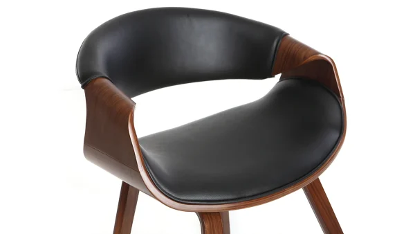 Achat Fauteuil Scandinave Noir Et Bois Foncé Noyer ARAMIS 5