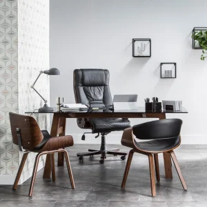 Achat Fauteuil Scandinave Noir Et Bois Foncé Noyer ARAMIS 22