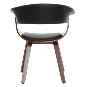 pas cher Fauteuil Scandinave Noir Et Bois Foncé OKTAV 16