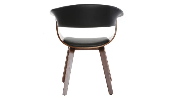 pas cher Fauteuil Scandinave Noir Et Bois Foncé OKTAV 5