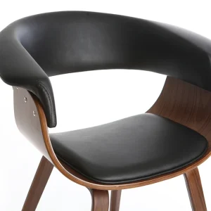 pas cher Fauteuil Scandinave Noir Et Bois Foncé OKTAV 18